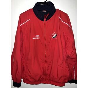 Vintage Nike Bauer 🇨🇦 Mens Coat L, Full‎ Zip Hockey Windbreaker , USA Made